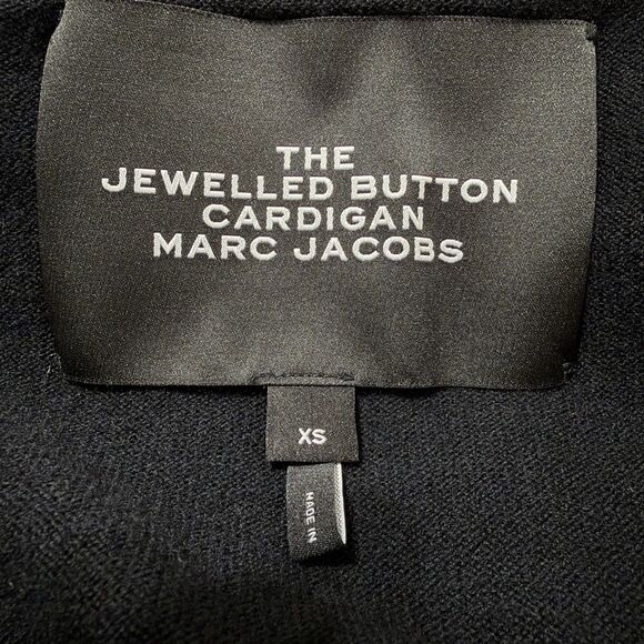 MARC JACOBS The Jewelled Button Cardigan Black SIZE XS Wool Cashmere Sweater - Picture 6 of 16